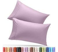 Utopia Bedding Lot de 2 taies d'oreiller Queen - Fermeture à rabat - Tissu en microfibre brossée douce - Housses résistantes au rétrécissement et à la décoloration, 50,8 x 76,2 cm (grand lit, lavande)