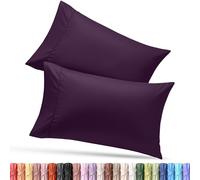 Utopia Bedding Lot de 2 taies d'oreiller Queen - Fermeture à Rabat - Tissu en Microfibre brossée Douce - Housses résistantes au rétrécissement et à la décoloration, 50,8 x 76,2 cm (Grand lit, Violet)
