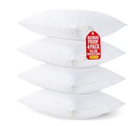 Utopia Bedding Lot de 4 housses de coussin imperméables avec fermeture éclair pour enfant, anti-punaises de lit et anti-acariens, anti-humidité, 33 x 45,7 cm, blanc