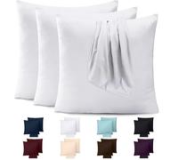 Utopia Bedding - Lot de 4 taies d'oreiller - 50 x 50 cm - Oeko-TEX - Microfibre brossée, 100% Polyester, avec Fermeture enveloppe (Oreiller Non Inclus), taie d'oreiller Seule - Blanc