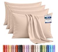 Utopia Bedding - Lot de 4 taies d'oreiller - 50 x 75 cm - Oeko-TEX - Microfibre brossée, 100% Polyester, avec Fermeture enveloppe (Oreiller Non Inclus), taie d'oreiller Seule - Beige
