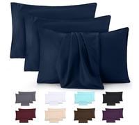 Utopia Bedding - Lot de 4 taies d'oreiller - 50 x 75 cm - Oeko-TEX - Microfibre brossée, 100% Polyester, avec Fermeture enveloppe (Oreiller Non Inclus), taie d'oreiller Seule - Marine