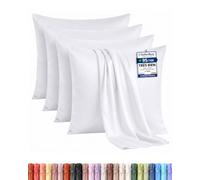 Utopia Bedding Lot de 4 taies d'oreiller, 60 x 60 cm - Blanc | Oeko-TEX - Microfibre brossée, 100% Polyester, avec Fermeture enveloppe (Oreiller Non Inclus), taie d'oreiller Seule