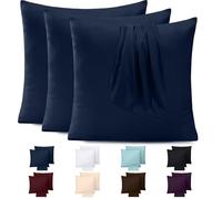 Utopia Bedding - Lot de 4 taies d'oreiller - 65 x 65 cm - Oeko-TEX - Microfibre brossée, 100% Polyester, avec Fermeture enveloppe (Oreiller Non Inclus), taie d'oreiller Seule - Marine
