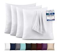 Utopia Bedding - Lot de 4 taies d'oreiller - 65 x 65 cm - Oeko-TEX - Microfibre brossée, 100% Polyester, avec Fermeture enveloppe (Oreiller Non Inclus), taie d'oreiller Seule - Blanc