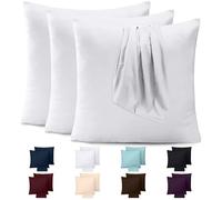 Utopia Bedding - Lot de 4 taies d'oreiller - 80 x 80 cm - Oeko-TEX - Microfibre brossée, 100% Polyester, avec Fermeture enveloppe (Oreiller Non Inclus), taie d'oreiller Seule - Blanc