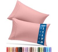 Utopia Bedding Lot de 4 taies d'oreiller Queen Size - Fermeture à Rabat - Tissu en Microfibre brossée Douce - Housses résistantes au rétrécissement et à la décoloration, 50,8 x 76,2 cm (Grand lit,