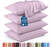 Utopia Bedding Lot de 4 taies d'oreiller Standard - Fermeture à Rabat - Tissu en Microfibre brossée - Housses résistantes au rétrécissement et à la décoloration, 50,8 x 66 cm (Lavande)
