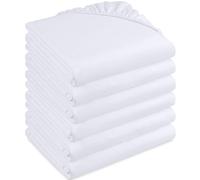 Utopia Bedding Lot de 6 Drap Housse - Blanc, 90 x 200 cm - Coupes de 35 cm pour Matelas épais - Microfibre brossée