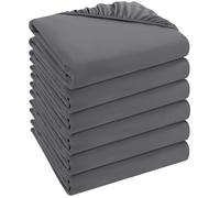 Utopia Bedding Lot de 6 Drap Housse - Gris, 90 x 200 cm - Coupes de 35 cm pour Matelas épais - Microfibre brossée