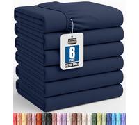 Utopia Bedding Lot de 6 draps-Housses pour Grand lit, en Microfibre brossée Douce, Poches Profondes, résistant au rétrécissement et à la décoloration, Facile d'entretien (Bleu Marine)
