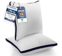 Utopia Bedding Oreillers 40 x 40 cm (2 Pièces), Rembourrage en Fibres Creuses Vierges 3D, Oreiller Doux et Facile à Entretenir (Bleu Marine)