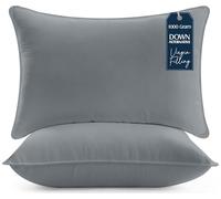 Utopia Bedding Oreillers 50x70cm Lot de 2, Coussins de Lit Gris | Doux et Confortables, Garnissage Moelleux, Housse Respirante, Entretien Facile