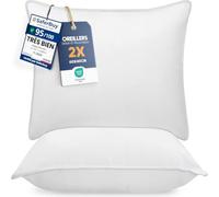 Utopia Bedding Oreillers 60x60cm Lot de 2, Coussins de Lit Blanc | Doux et Confortables, Garnissage Moelleux, Housse Respirante, Entretien Facile