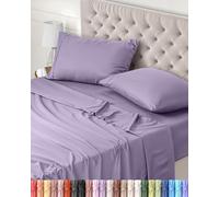 Utopia Bedding Parure de Lit 135x190, Draps de Lit 2 Personnes, Ensemble de Draps 4 Pièces, Polyester Microfibre, 1 Drap Housse 135x190, 1 Drap Plat 225x255 et 2 Taies d'oreillers 50x75, Lavande