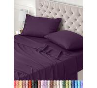 Utopia Bedding Parure de Lit 135x190, Draps de Lit 2 Personnes, Ensemble de Draps 4 Pièces, Polyester Microfibre, 1 Drap Housse 135x190, 1 Drap Plat 225x255 et 2 Taies d'oreillers 50x75, Pourpre