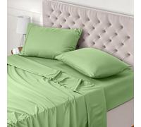 Utopia Bedding Parure de Lit 135x190, Draps de Lit 2 Personnes, Ensemble de Draps 4 Pièces, Polyester Microfibre, 1 Drap Housse 135x190, 1 Drap Plat 225x255 et 2 Taies d'oreillers 50x75, Vert Sauge