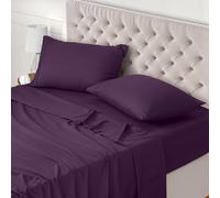 Utopia Bedding Parure de Lit 150x200, Draps de Lit 2 Personnes, Ensemble de Draps 4 Pièces, Polyester Microfibre, 1 Drap Housse 150x200, 1 Drap Plat 266x259 et 2 Taies d'oreillers 50x75, Pourpre