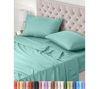 Utopia Bedding Parure de Lit 150x200, Draps de Lit 2 Personnes, Ensemble de Draps 4 Pièces, Polyester Microfibre, 1 Drap Housse 150x200, 1 Drap Plat 266x259 et 2 Taies d'oreillers 50x75, Bleu Spa