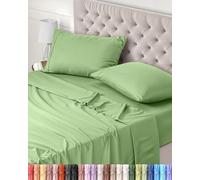 Utopia Bedding Parure de Lit 180x200, Draps de Lit 2 Personnes, Ensemble de Draps 4 Pièces, Polyester Microfibre, 1 Drap Housse 180x200, 1 Drap Plat 270x290 et 2 Taies d'oreillers 50x75, Vert Sauge