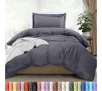 Utopia Bedding Parure de lit 2 pièces avec 1 Housse de Couette à Fermeture éclair de 172 x 228 cm et 1 taie d'oreiller de 50 x 66 cm, pour lit Simple, Gris, Couette Non Incluse