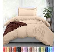 Utopia Bedding Parure de lit 2 pièces en Microfibre brossée Ultra Douce, 172,7 x 228,6 cm (lit Simple/lit Simple XL, Beige)