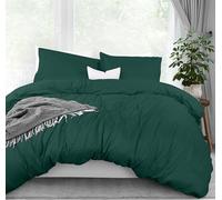 Utopia Bedding Parure de lit 3 pièces avec Fermeture éclair - 1 Housse de Couette avec 2 taies d'oreiller - Microfibre brossée Ultra Douce - 228,6 x 228,6 cm (Grand lit, émeraude)