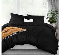 Utopia Bedding Parure de lit 3 pièces avec Fermeture éclair - 1 Housse de Couette avec 2 taies d'oreiller - Microfibre brossée Ultra Douce - 203,2 x 228,6 cm (lit Double, Noir)