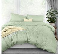 Utopia Bedding Parure de lit 3 pièces avec Housse de Couette en Microfibre brossée Ultra Douce - 1 avec 2 taies d'oreiller - Fermeture éclair - 228,6 x cm (Grand lit, Sauge)