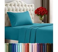 Utopia Bedding - Parure de lit 3 pièces en Microfibre brossée, Parure Drap 1 Personne, résistante au rétrécissement et à la décoloration, Facile d'entretien (lit Simple, Bleu Denim)