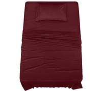 Utopia Bedding Parure de lit 3 pièces en Microfibre brossée, résistante au rétrécissement et à la décoloration, Facile d'entretien (lit Simple, Bordeaux)