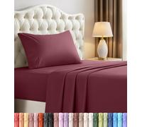 Utopia Bedding Parure de lit 3 pièces en Microfibre brossée, résistante au rétrécissement et à la décoloration, Facile d'entretien (lit Simple, Bordeaux)