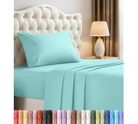 Utopia Bedding Parure de lit 3 pièces en Microfibre brossée, résistante au rétrécissement et à la décoloration, Facile d'entretien (lit Simple, Bleu Spa)