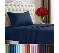 Utopia Bedding Parure de lit 3 pièces en Microfibre brossée, résistante au rétrécissement et à la décoloration, Facile d'entretien (lit Simple, Bleu Marine)