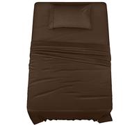 Utopia Bedding Parure de lit 3 pièces en Microfibre brossée, résistante au rétrécissement et à la décoloration, Facile d'entretien (lit Simple, Marron)