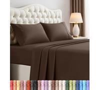 Utopia Bedding Parure de lit 4 pièces en Microfibre brossée, résistante au rétrécissement et à la décoloration, Entretien Facile (très Grand lit, Marron)