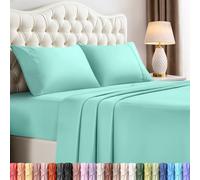 Utopia Bedding Parure de lit 4 pièces en Microfibre brossée, résistante au rétrécissement et à la décoloration, Facile d'entretien (très Grand lit, Bleu Spa)