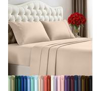 Utopia Bedding Parure de lit 4 pièces en Microfibre brossée, résistante au rétrécissement et à la décoloration, Facile d'entretien (lit Double, Beige)