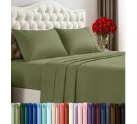 Utopia Bedding - Parure de lit 4 pièces en Microfibre brossée, résistante au rétrécissement et à la décoloration, Facile d'entretien (lit King Size, Vert Olive)