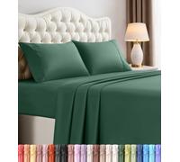 Utopia Bedding Parure de lit 4 pièces en Microfibre brossée, résistante au rétrécissement et à la décoloration, Facile d'entretien (très Grand lit, émeraude)