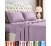 Utopia Bedding Parure de lit 4 pièces en Microfibre brossée, résistante au rétrécissement et à la décoloration, Facile d'entretien (très Grand lit, Lavande)
