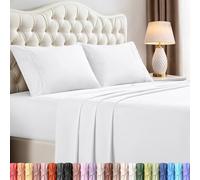 Utopia Bedding Parure de lit 4 pièces en Microfibre brossée, résistante au rétrécissement et à la décoloration, Entretien Facile (très Grand lit, Blanc)