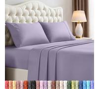 Utopia Bedding Parure de lit 4 pièces en Microfibre brossée, résistante au rétrécissement et à la décoloration, Facile d'entretien (lit Double, Lavande)