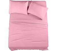 Utopia Bedding Parure de lit 4 pièces en Microfibre brossée, résistante au rétrécissement et à la décoloration, Facile d'entretien (lit Double, Rose)