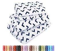 Utopia Bedding Parure de lit 4 pièces en Microfibre Douce avec Poche Profonde de 38,1 cm - Microfibre brossée Facile d'entretien (flèches - Bleu Marine)