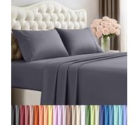 Utopia Bedding Parure de lit 4 pièces en Microfibre (Grand lit, Gris)