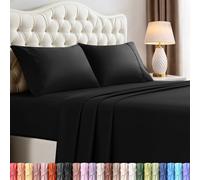 Utopia Bedding Parure de lit 4 pièces en Microfibre (Noir, lit Double)