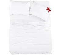 Utopia Bedding - Parure de lit 4 pièces, Microfibre brossée, résistante au rétrécissement et à la décoloration, Facile d'entretien (lit California King Size, Blanc)
