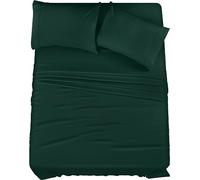 Utopia Bedding Parure de lit 4 pièces pour Grand lit, en Microfibre brossée, résistante au rétrécissement et à la décoloration, Facile d'entretien (Grand lit, émeraude)