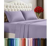 Utopia Bedding Parure de lit 4 pièces pour Grand lit, en Microfibre brossée, résistante au rétrécissement et à la décoloration, Facile d'entretien (Grand lit, Lavande)
